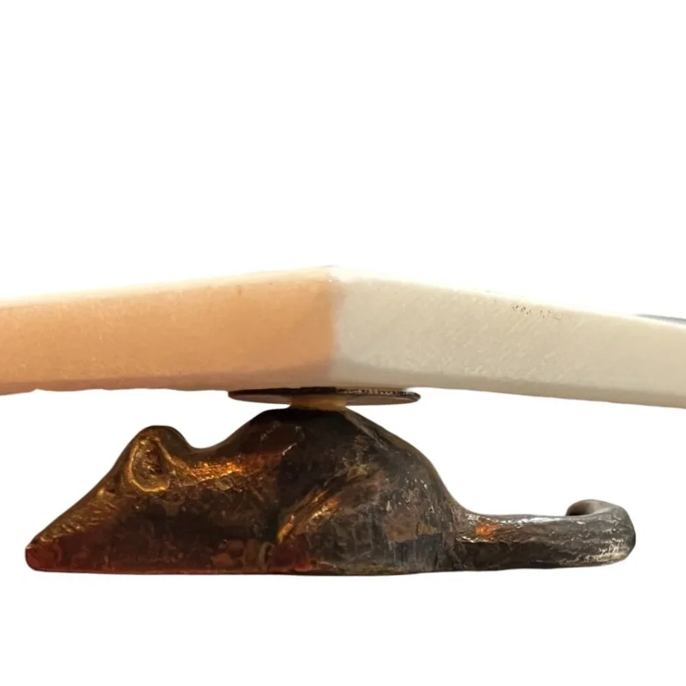 Vtg Michael Aram MARBLE Cat and Mouse Cheese Board w/ Bronze Accents Witty Piece - Picture 10 of 13